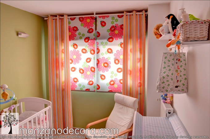 Decoración infantil con tus telas favoritas en cortinas y estores