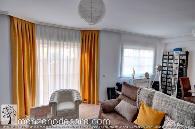 Ideas para cortinas en salones con encanto - Cortinas Manzanodecora