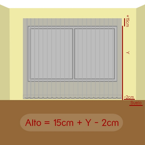 cómo medir alto vertical tejido pared