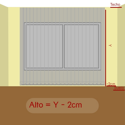 cómo medir alto vertical tejido a techo