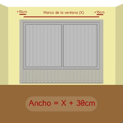 cómo medir ancho cortina vertical de tejido